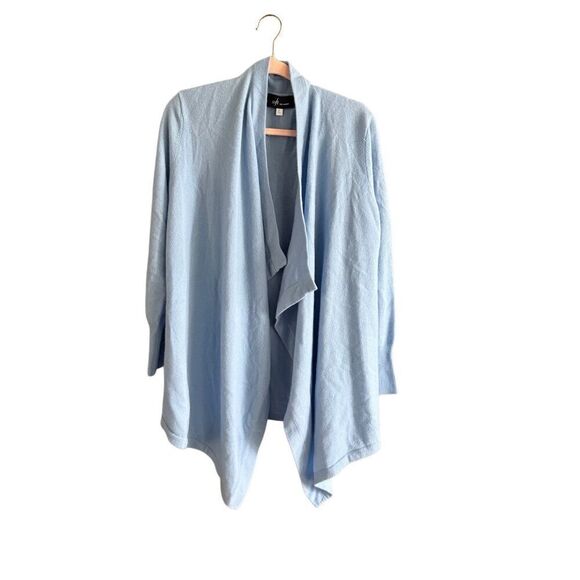 Soft by Naadam Womens Light Blue 100% Cashmere Open Front Cardigan Size Small - Picture 11 of 16
